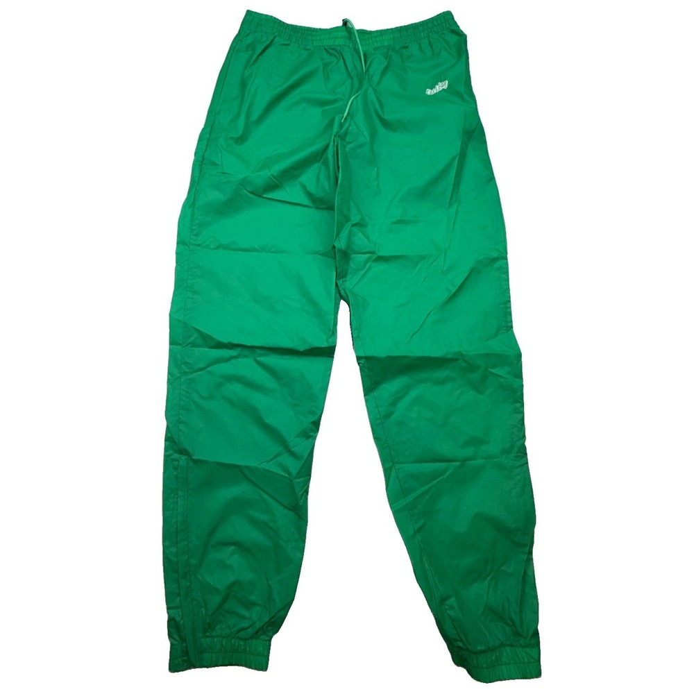 Vtg Eastbay Track Pants Green Ankle Zip Tapered Pockets Drawstring 90s Men‎ L